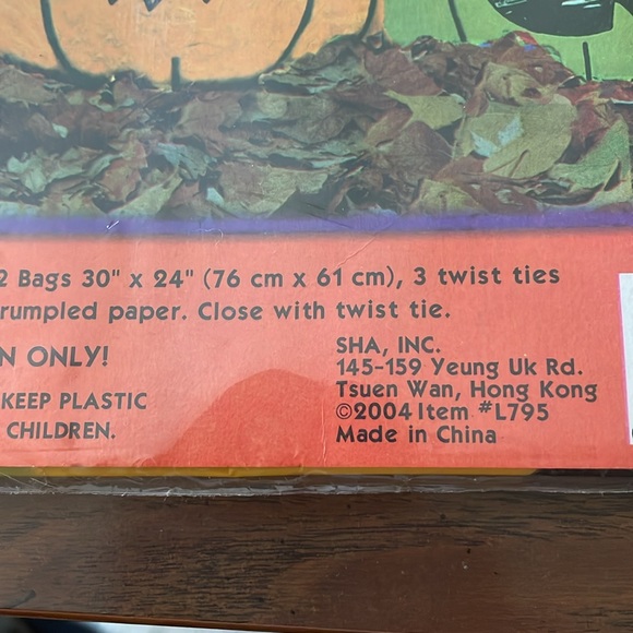 3 Vintage Neon Pumpkin Leaf Bags - Picture 3 of 4